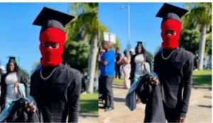 Gutinya abarozi byatumye umusore yambara mask ku munsi wo gusoza amashuri ye ya Kaminuza (graduation).