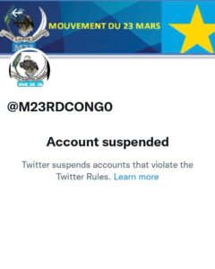 Twitter yahagaritse Konti ya M23 kuri uru rubuga nkoranyambaga, dore impamvu yahagaritswe