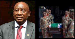 Perezida wa Afurika y’ Epfo, Ramaphosa , yashyizeho icyumweru cyo kunamira abasirikare baherutse gupfira muri Congo
