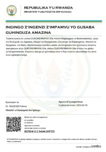 DUKORERIMANA Elia yasabye guhindura amazina akitwa DUKORERIMANA Elia Antony