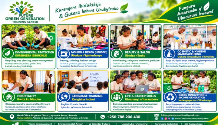 Future Green Generation: Ikigo gifasha urubyiruko kwiga imyuga no kwihangira imirimo kirengera ibidukikije